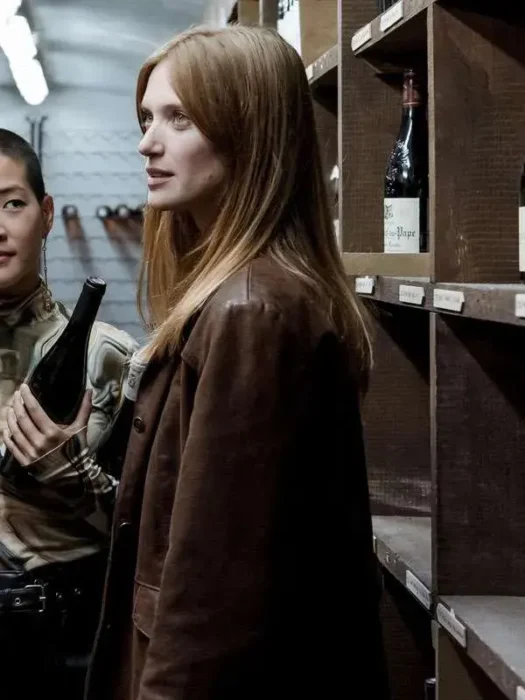 Fleur Geffrier Drops of God Brown Leather Jacket