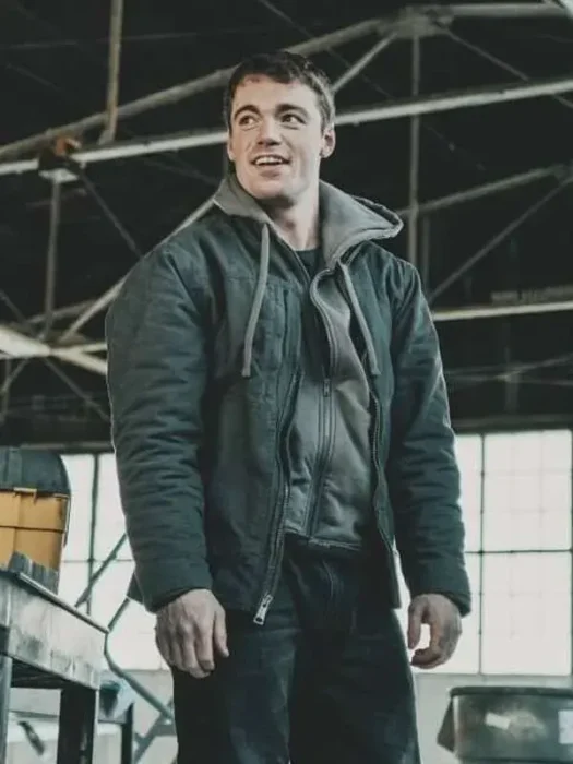 Gabriel Basso The Night Agent Peter Sutherland Grey Cotton Jacket