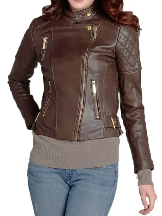 General Hospital Felicia Jones Brown Leather Jacket