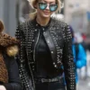 Gigi Hadid Black Studded Leather Jacket