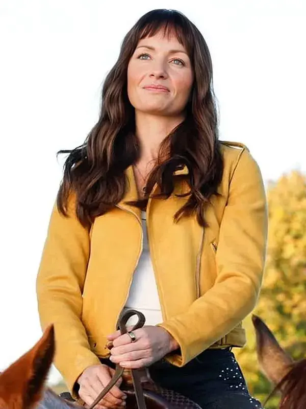 Grace Palmer Animal Control Yellow Leather Jacket