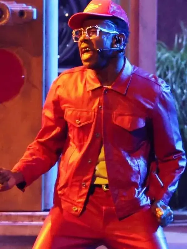 Grammy Tyler The Creator Leather Red Jacket