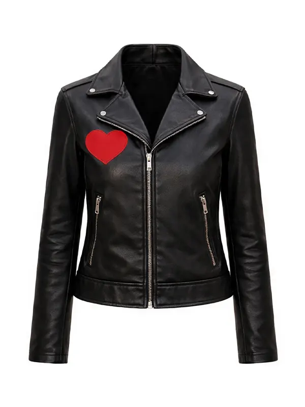 His and Hers Valentine Women Black Leather Jacket