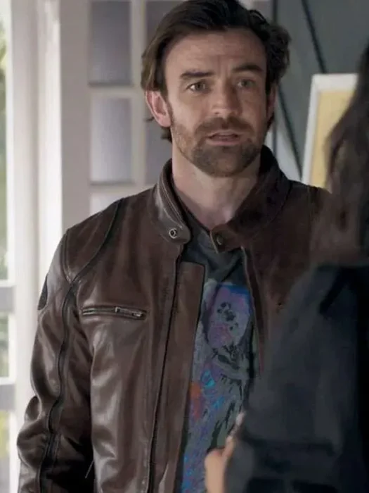 Home and Away Adam Rowland Brown Leather Jacket