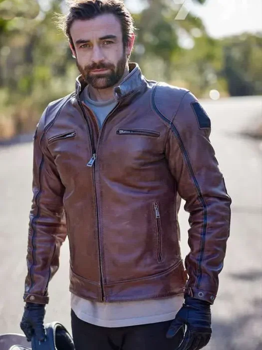 Home and Away Adam Rowland Leather Brown Jacket