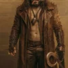 Jason Momoa Supergirl Brown Leather Coat