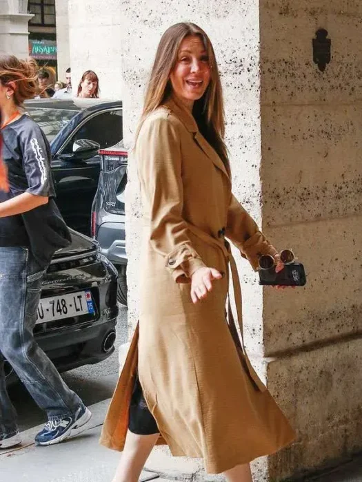 Kaley Cuoco Vanished Trench Brown Coat