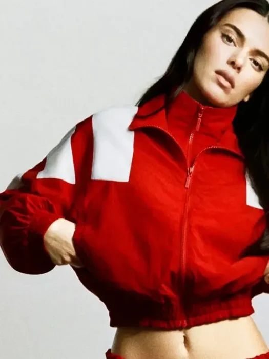 Kendall Jenner Adidas Cropped Red Jacket