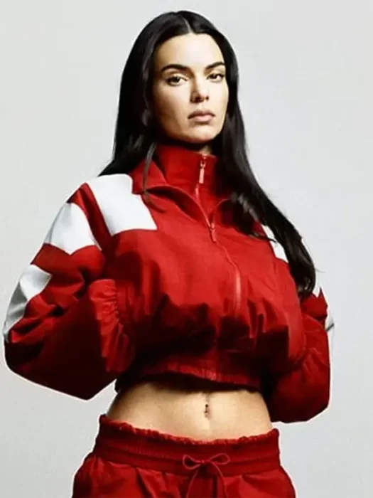 Kendall Jenner Cropped Adidas Red Jacket