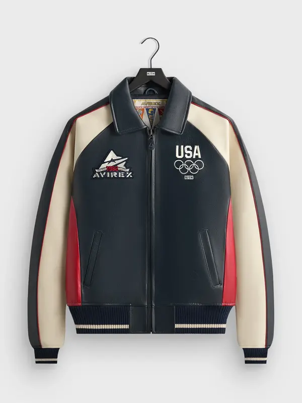 Kith & AVIREX for Team USA Leather Bomber Jacket