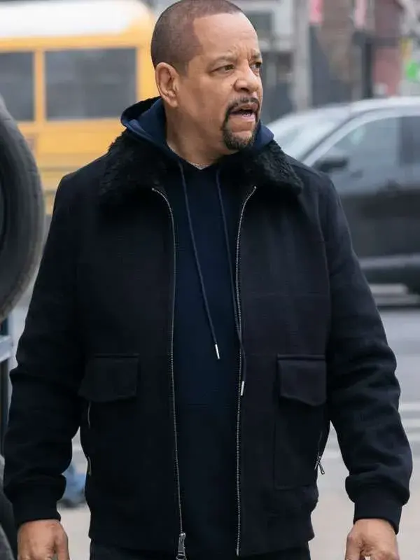 Law and Order SVU Odafin Tutuola Fur Bomber Jacket