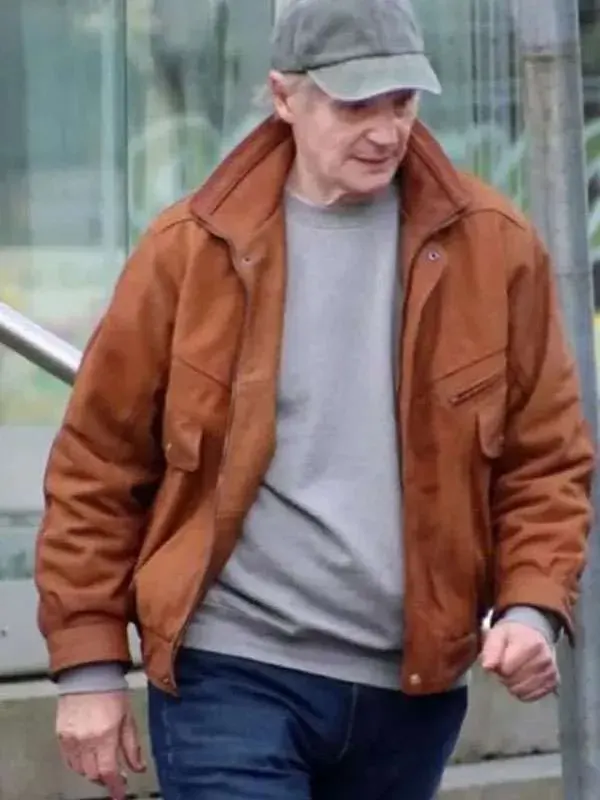 Liam Neeson 4 Kids Walk Into a Bank Jacket Brown