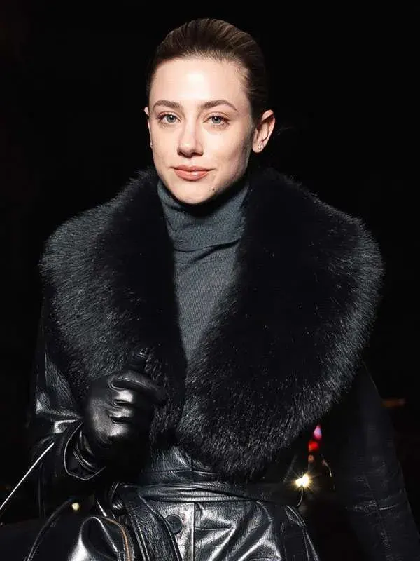 Lili Reinhart Leather Coat