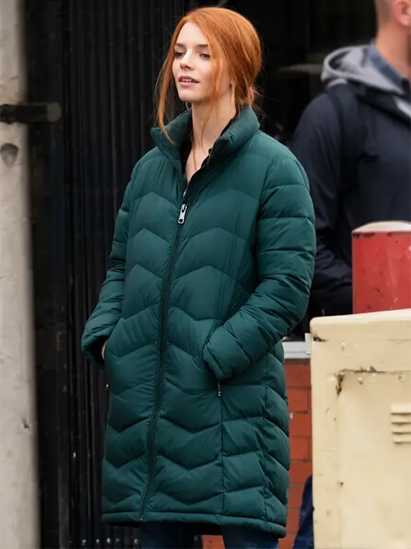 Lucky Anya Taylor Joy Puffer Green Coat