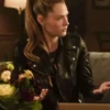 Maggie Lawson Boston Blue Black Leather Jacket