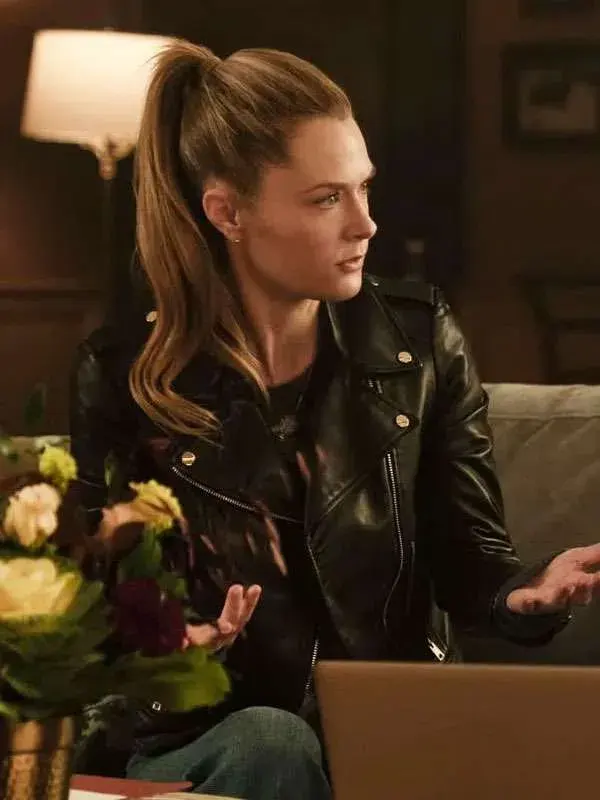 Maggie Lawson Boston Blue Black Leather Jacket