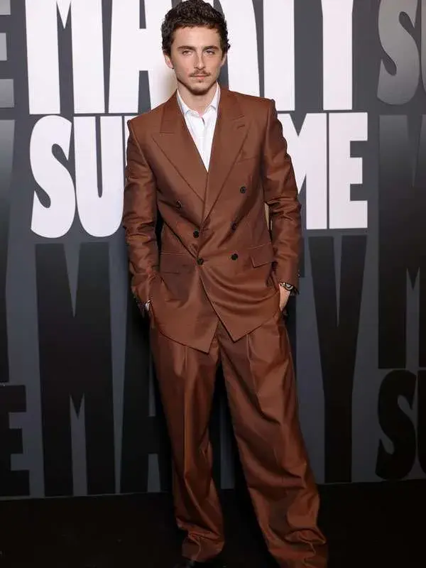 Marty Supreme 2026 Timothee Chalamet Brown Blazer