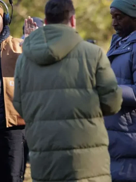 Michael Mosley Signing Tony Raymond Green Puffer Coat Back