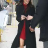 NYC 2026 Lea Michele Black Wool Coat
