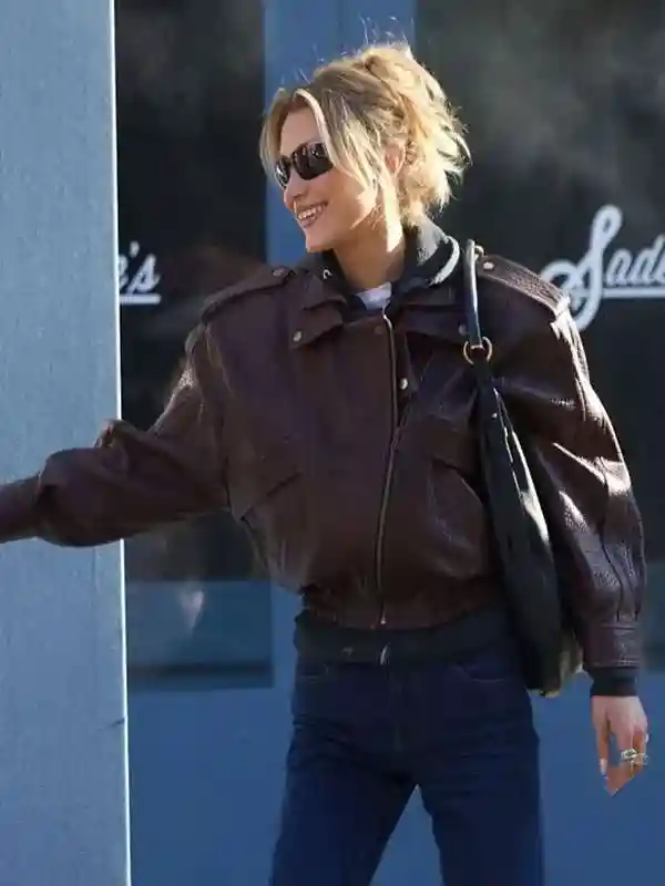 NYC Bella Hadid Brown Leather Jacket