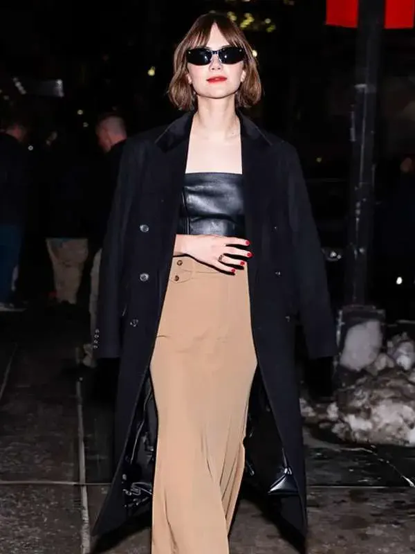 NYC Emilia Jones Black Wool Coat
