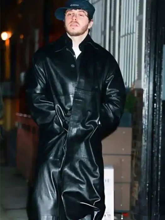 NYC Jack Harlow Black Leather Coat
