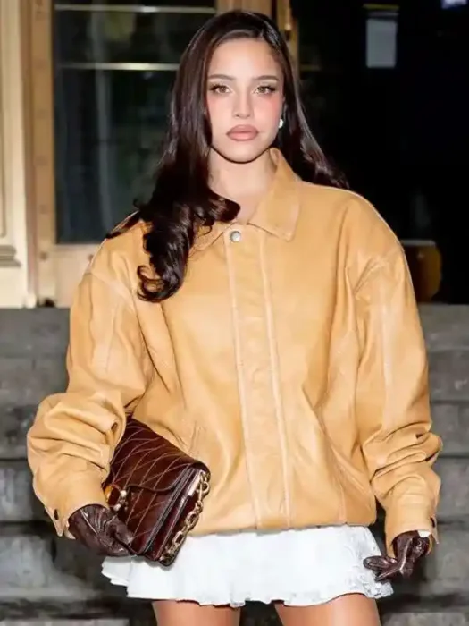 NYFW Emilia Mernes Leather Brown Jacket