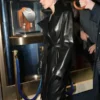 PFW 2026 Lily Allen Black Leather Coat