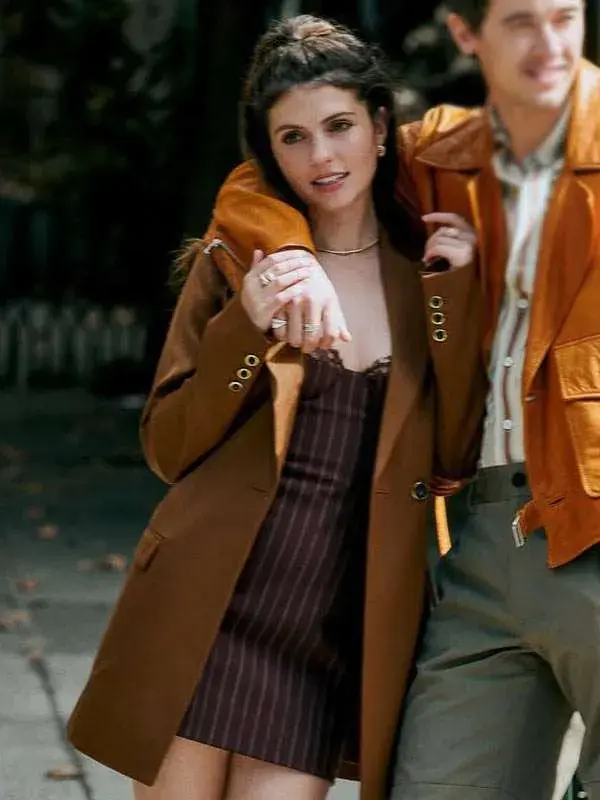 People We Meet on Vacation Emily Bader Brown Wool Coat