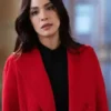 Samantha Maroun Law and Order S25 Red Coat