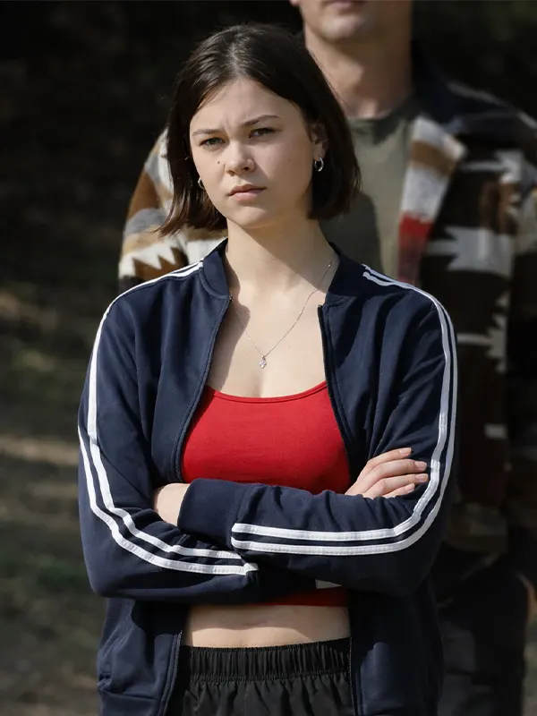 Shrinking Alice Navy Track Jacket