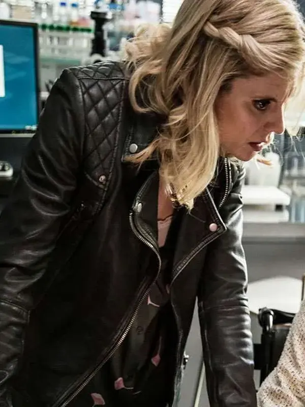 Silent Witness Emilia Fox Black Leather Jacket
