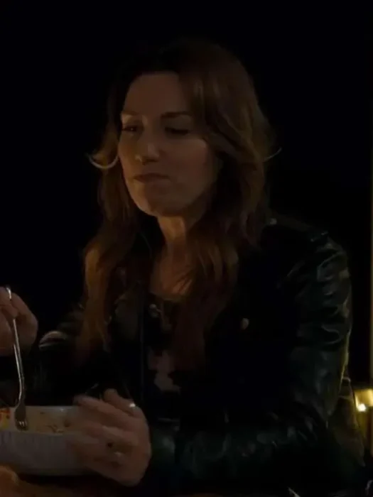 Stephanie Panozzo Home and Away Black Leather Jacket