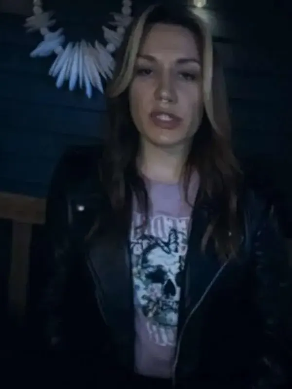 Stephanie Panozzo Home and Away Leather Black Jacket