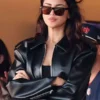 Super Bowl Eiza Gonzalez Black Leather Jacket