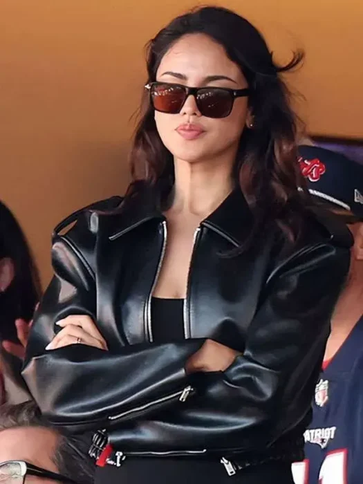 Super Bowl Eiza Gonzalez Black Leather Jacket
