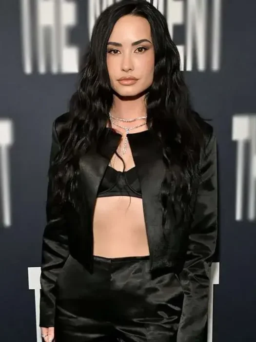 The Moment Premiere Demi Lovato Cropped Jacket