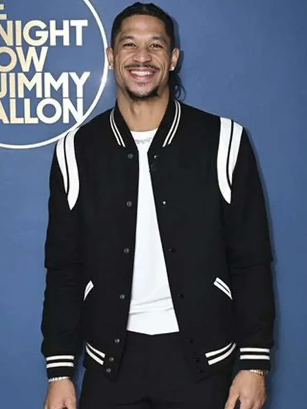The Tonight Show Josh Hart Black And White Varsity Jacket