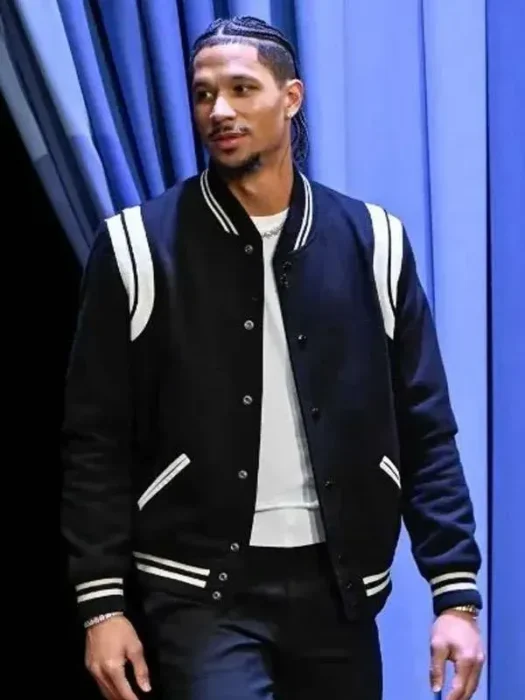 The Tonight Show Josh Hart White And Black Varsity Jacket