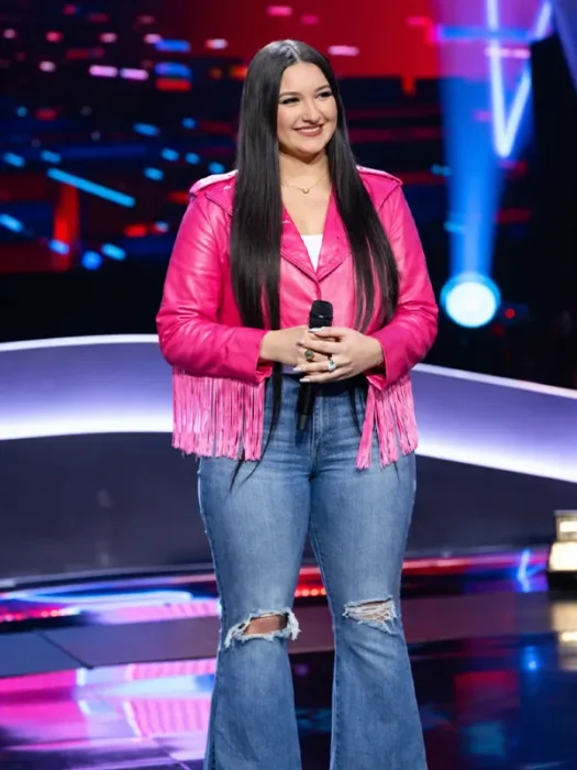 The Voice Hailey Wright Pink Fringe Jacket