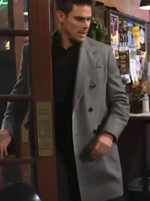 The Young And The Restless Adam Newman Grey Trench Coat