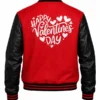 Valentine’s Day Men Red And Black Letterman Jacket Back