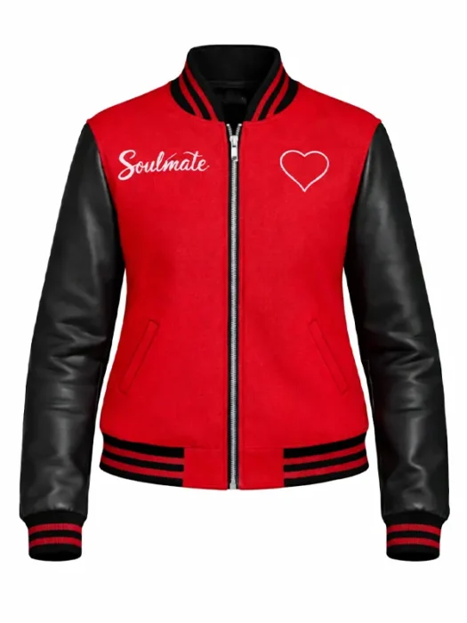 Valentine’s Day Women Red And Black Letterman Jacket