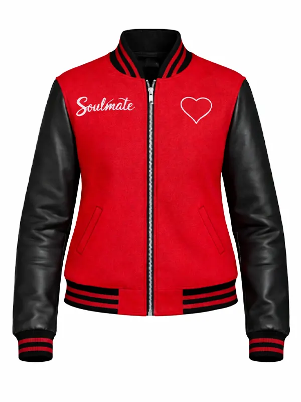Valentine’s Day Women Red And Black Letterman Jacket