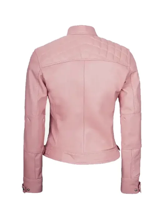 Womens_Pink_Diamond_Cafe_Racer_Leather_Jacket_Back