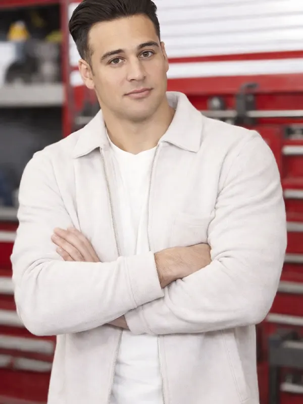 9-1-1 Eddie Diaz White Wool Jacket