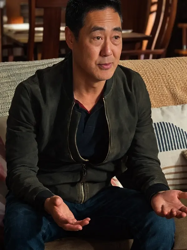 9-1-1 Kenneth Choi Green Suede Jacket