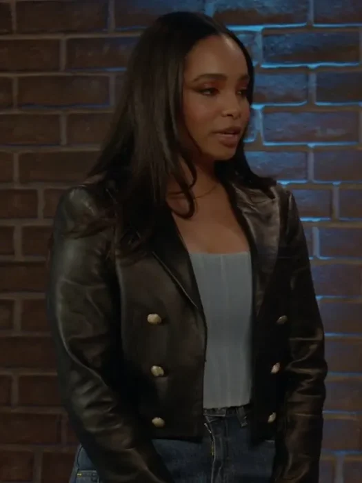 All American Madison Shamoun Black Leather Blazer