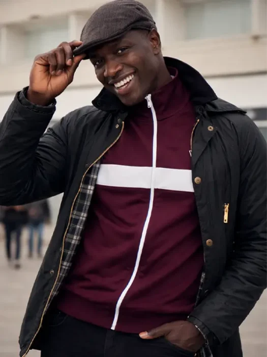 Arsene Lupin Omar Sy Black Fur Collar Jacket