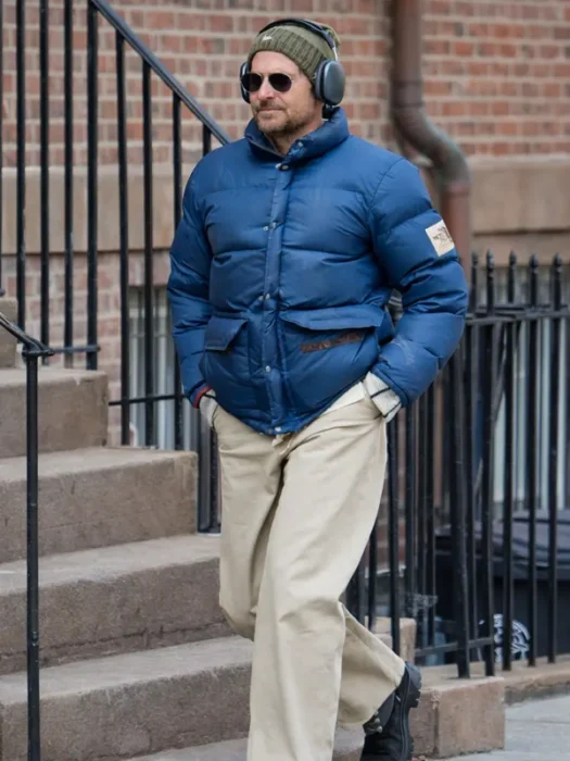 Bradley Cooper NYC 2026 Blue Puffer Jacket